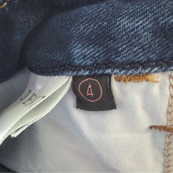 7 For All Mankind Jen7 Ankle Skinny Jeans raw hem dark Wash zip button pockets 4 - Picture 13 of 14